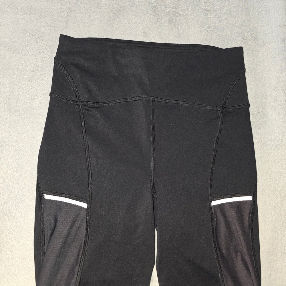 Lululemon Black High Rise Reflective Pocket Running Leggings 25" Inseam Size 4